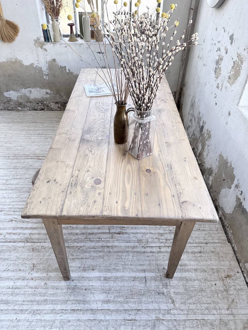 1950 pine farmhouse table 2m