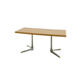 Vintage wooden coffee table with chrome base