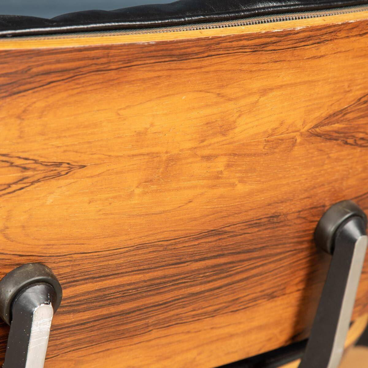 Eames lounge chair in black leather, around 1980