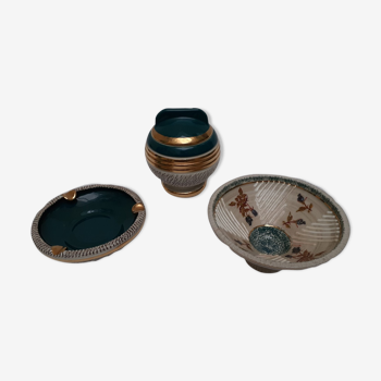 Original trio ashtray, cut, tobacco pot