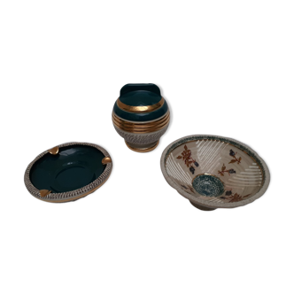 Original trio ashtray, cut, tobacco pot