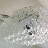 Vintage 60-70s structured glass square ceiling light