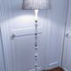 Massive alabaster floor lamp with metal embellishments from the 1970s.
