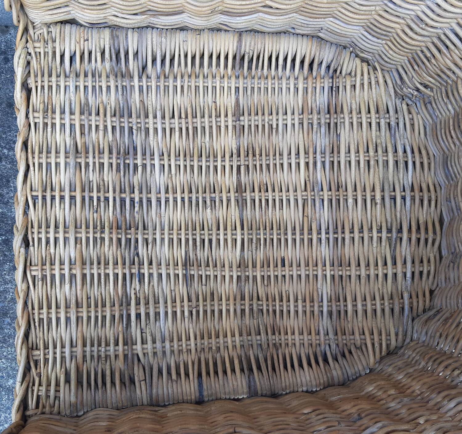 Pair of wicker and rattan armchairs.