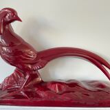 Faisan Art déco de Lemanceau fait par Saint Clément. Céramique vintage Charles Lemanceau.