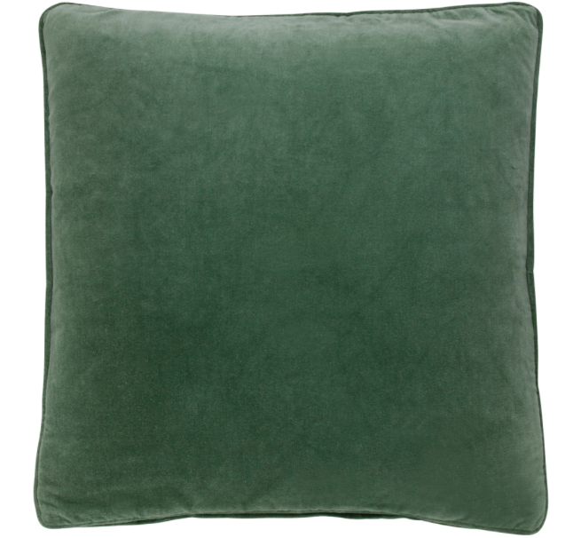 Velvet cushion 50x50cm deep green color