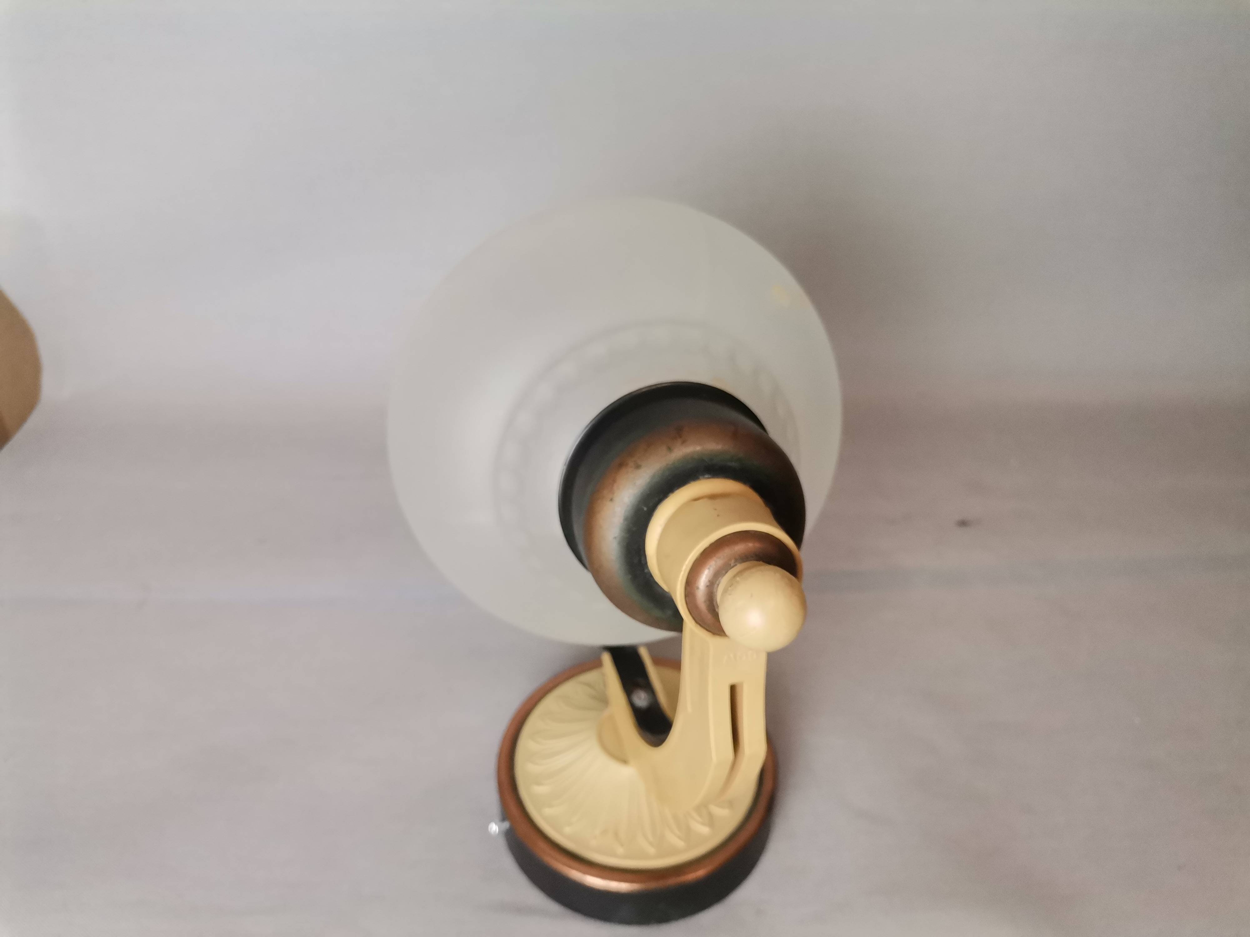 Eastern European mid century hand-blown glass wall sconce lamp 1970s