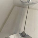 Old metal coffee table with smoked glass, Italian design, 70s vintage