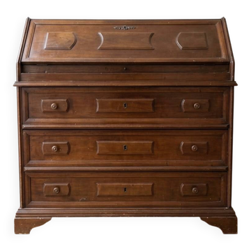 Secrétaire ancien en bois avec abattant et tiroirs