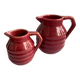 2 petits pots à lait et à crème Onnaing art déco rouge