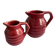 2 petits pots à lait et à crème Onnaing art déco rouge