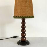 Art Deco lamp in turned wood from the 1930s