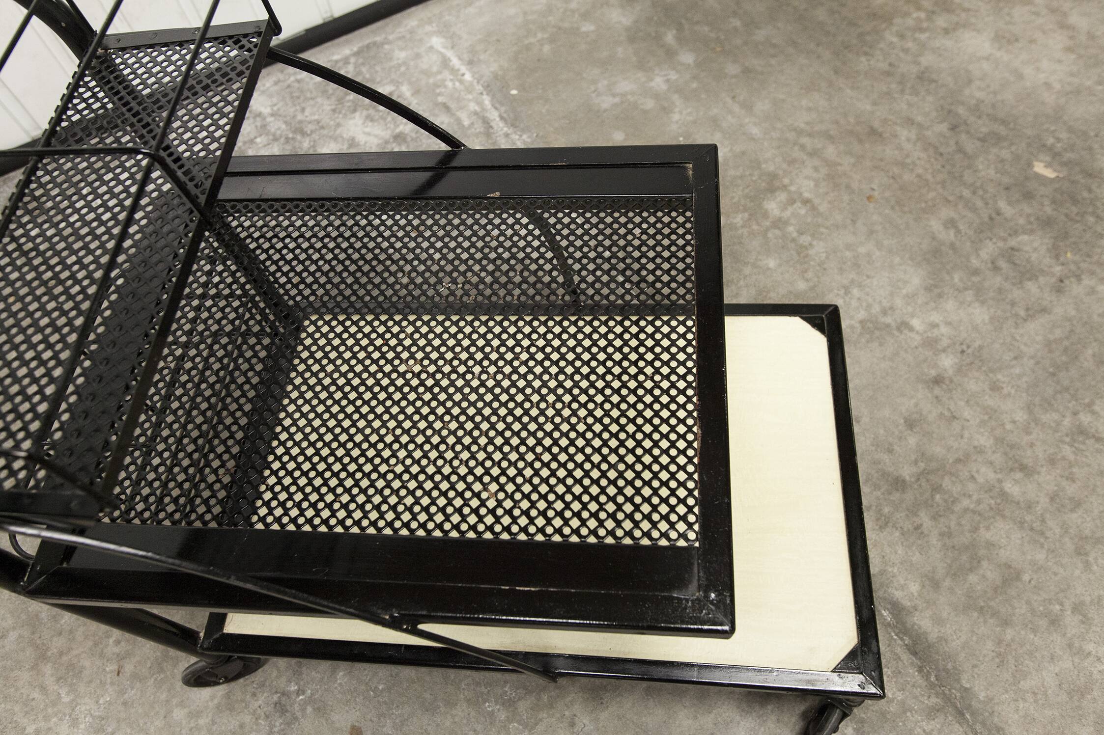 Trolley on wheels 1960 perforated metal