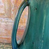 Blue & green glazed ceramic vase Art Nouveau style