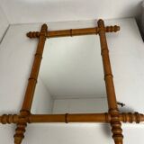 Turned wooden mirror bamboo style 1900s