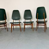 Chaises de salle à manger vintage en teck à dossier haut, design danois norvégien Bruk Sorheim