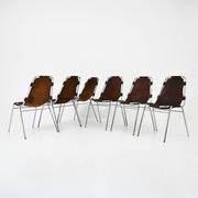 Set of 6 "Les Arcs" Chairs by Charlotte Perriand, 1960s