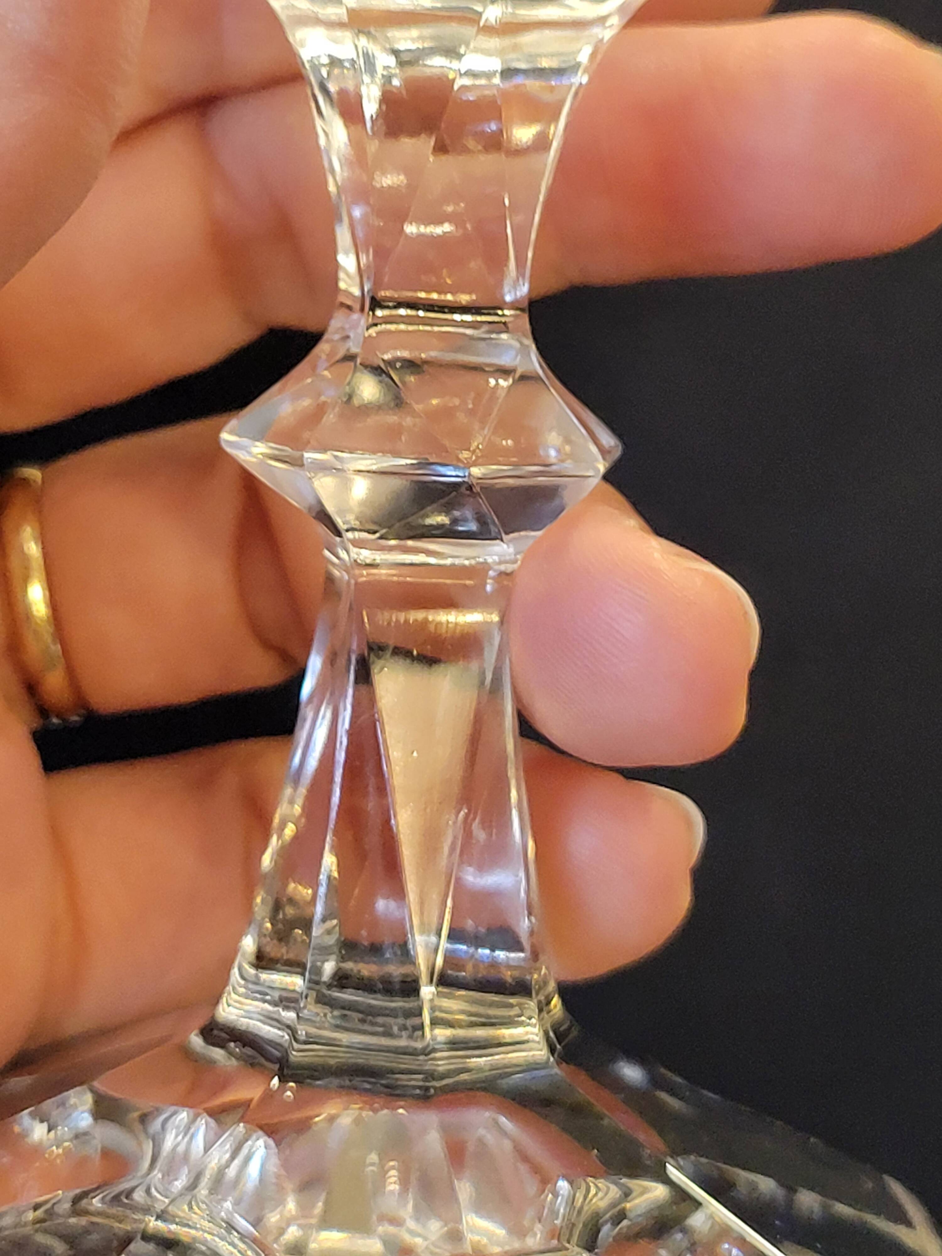 8 champagne flutes in flat cut crystal