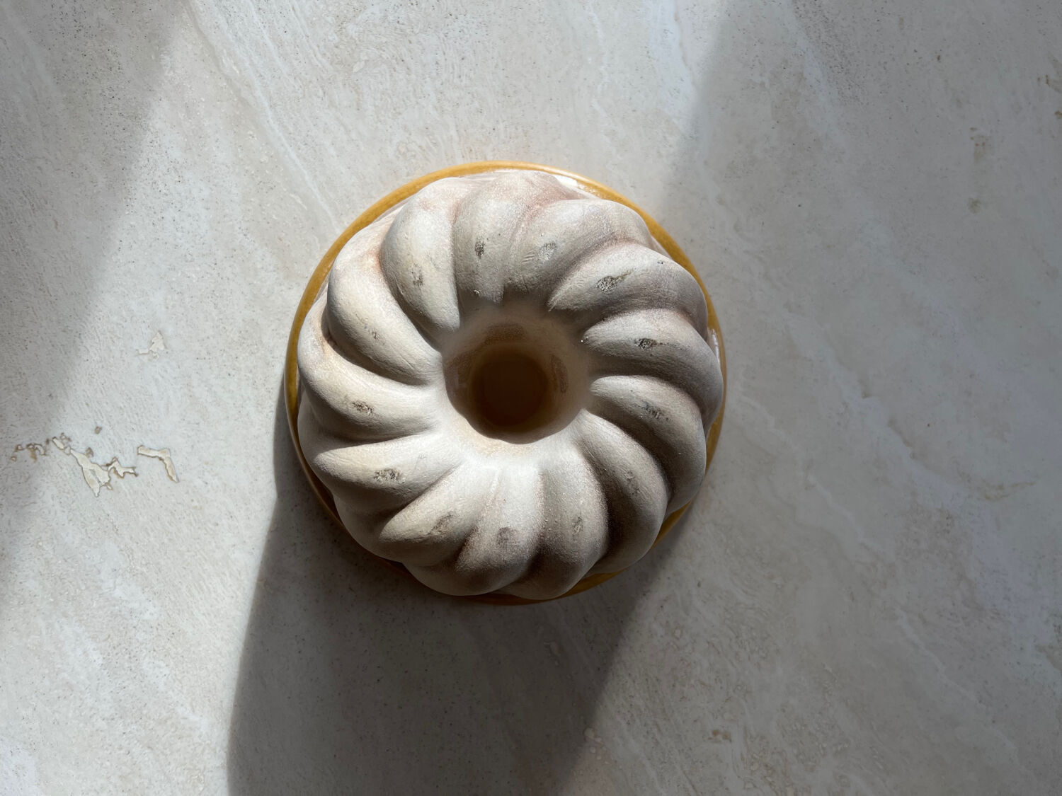 Old dish kouglof mold in enamelled terracotta