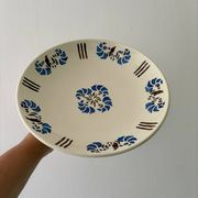 Compote dish or antique footed plate in ironstone - Laval -