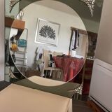 Miroir carré  avec glace ronde 60x60