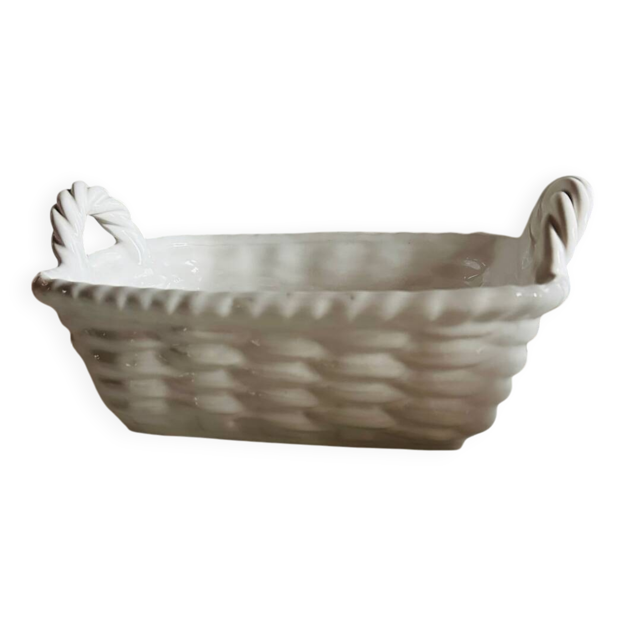 White ceramic basket