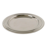 Round silver-plated metal tray, design, 1970