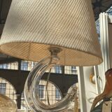 Crystal table lamp, signed daum france