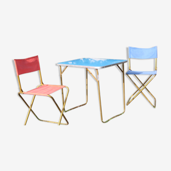 Table et chaises de camping vintage