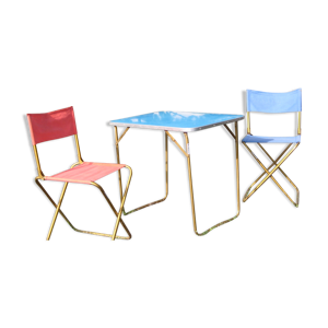 Table et chaises de camping vintage