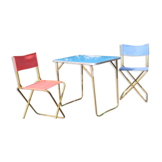 Table et chaises de camping vintage