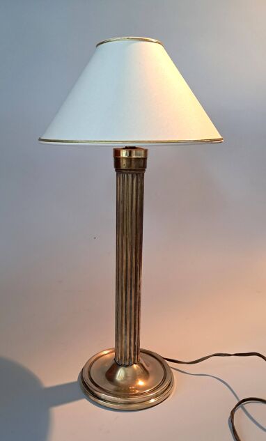 Lampe néoclassique en laiton doré 1940/1950