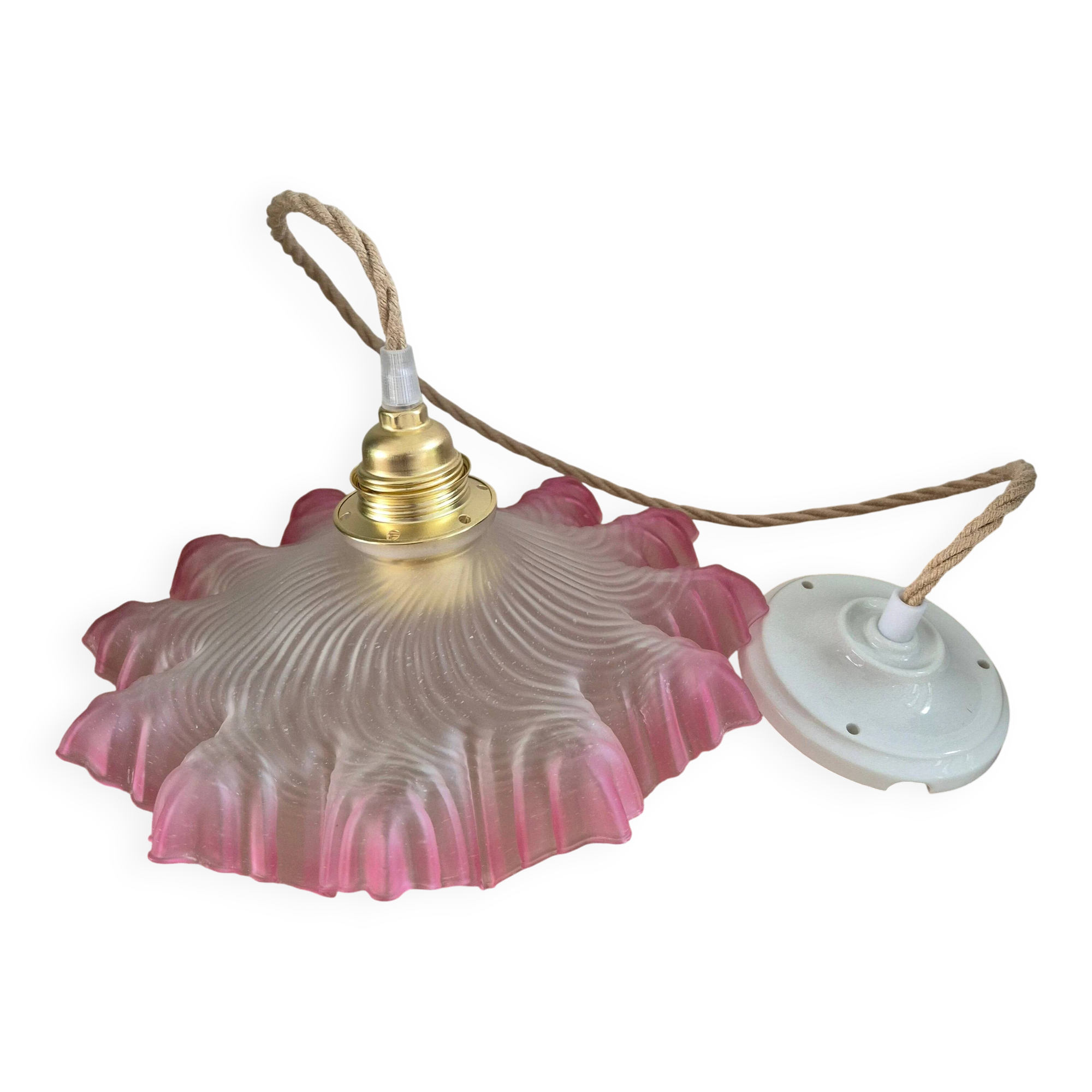 Suspension antique en verre