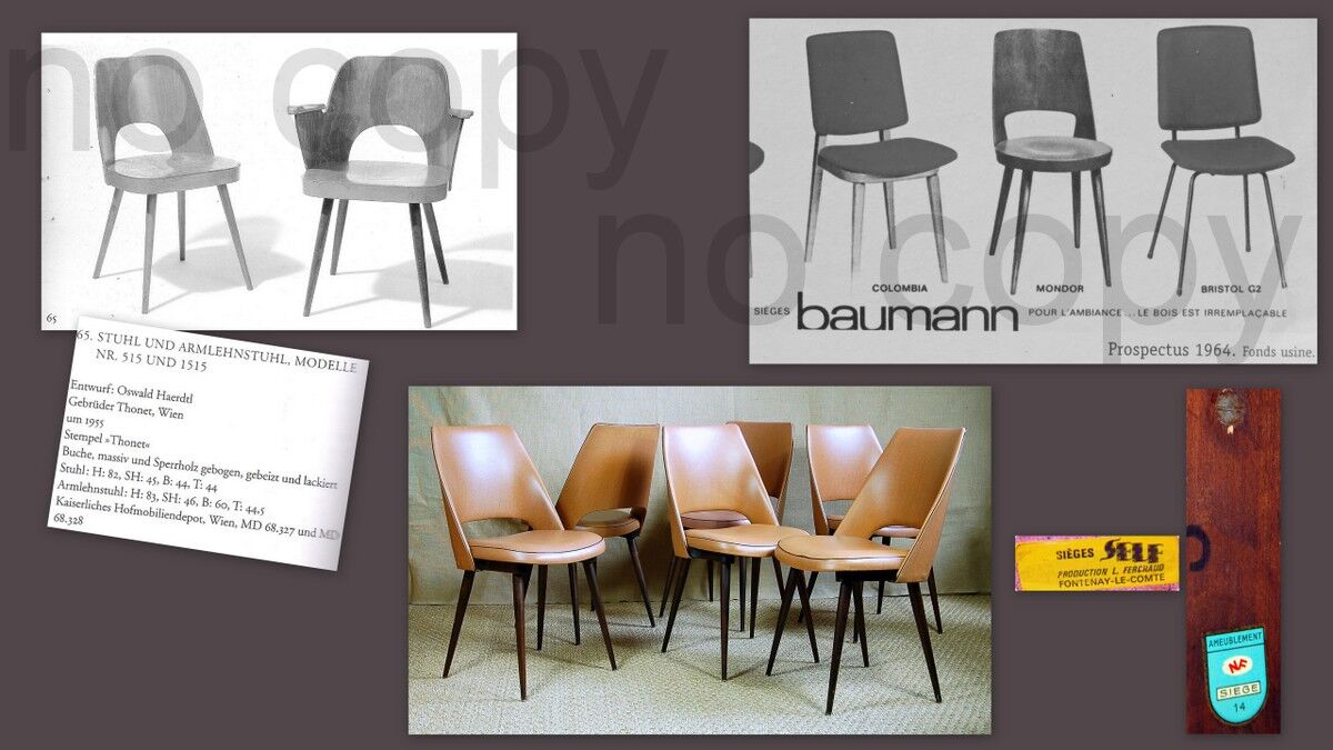 Set of 6 chairs, 60s