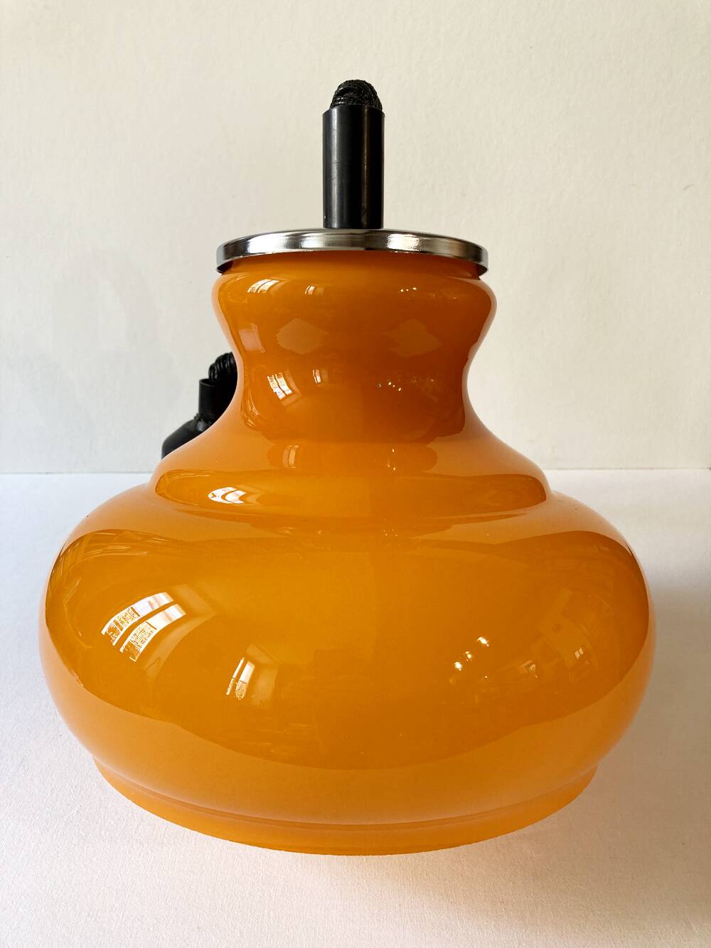 Vintage orange opaline glass pendant light