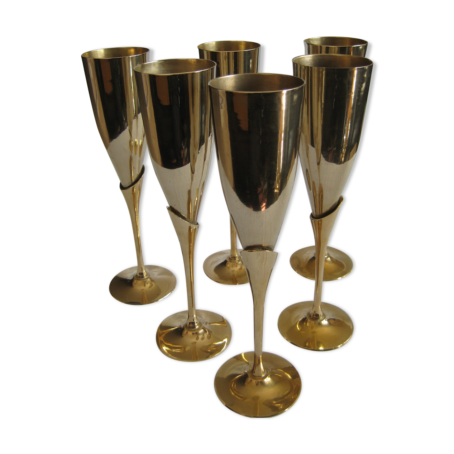 Brass champagne glasses