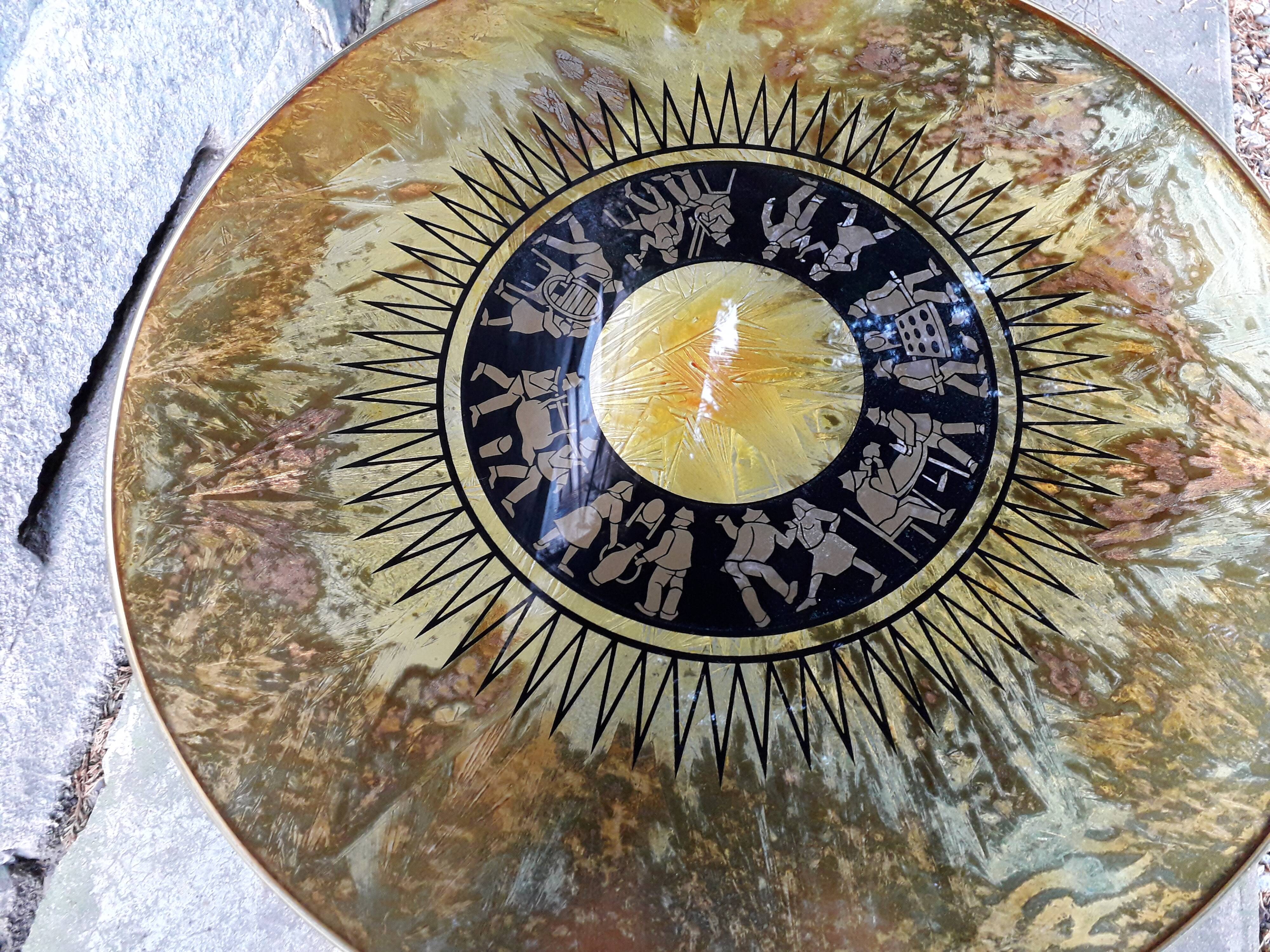 Vintage coffee table compass feet