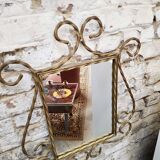 Gilded wrought iron mirror 52x64cm