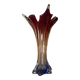 Murano glass vase, blown, gradient red, original antique label.
