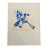 Modern composition drawing 1970 by François de Chabot