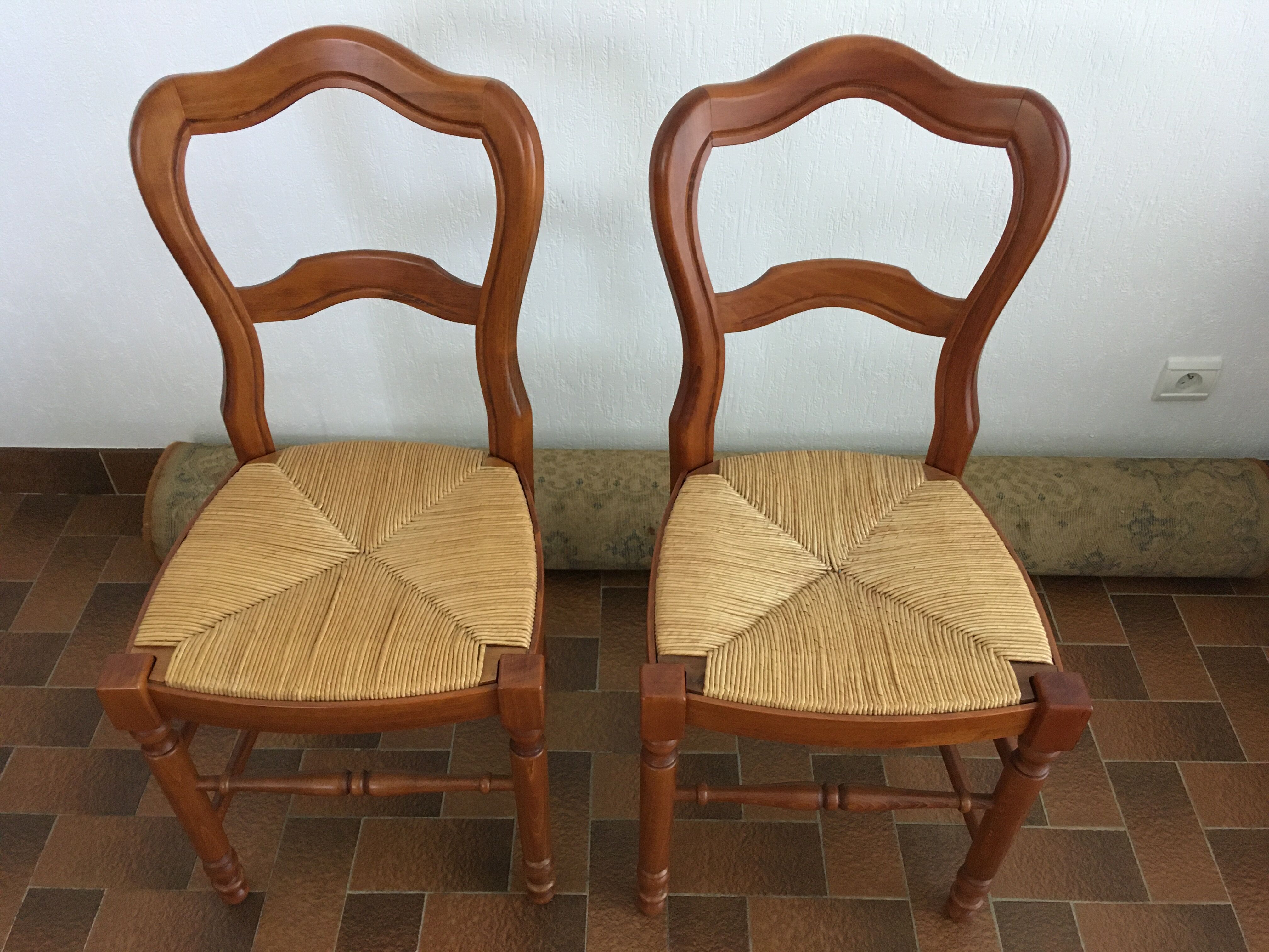 Set of 2 Baumann straw chairs