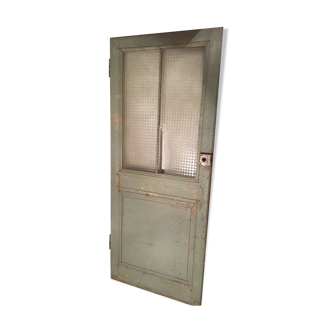 A beautiful antique glass-enclosed door - deco vintage chalet 19th patina