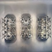 Set of 3 mid-century large crystal sconce by Kinkeldey, Germany, 1970s