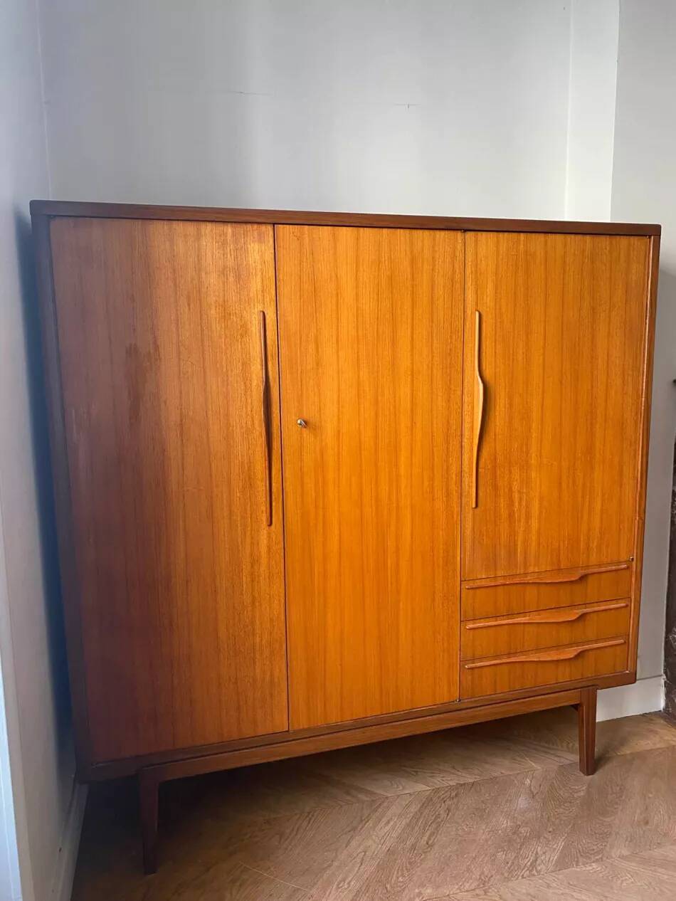Vintage Scandinavian teak wardrobe – 1960s