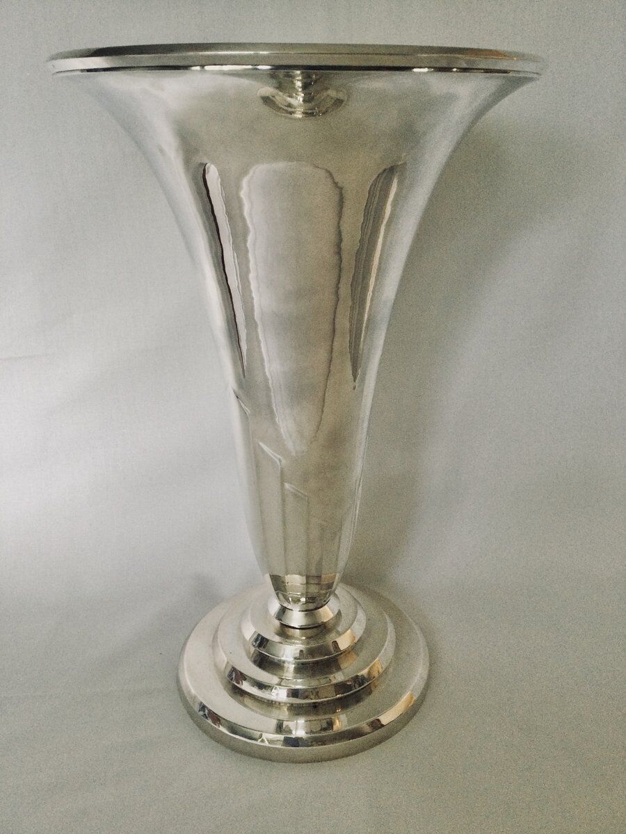 Art Deco silver vase Georges Lecomte