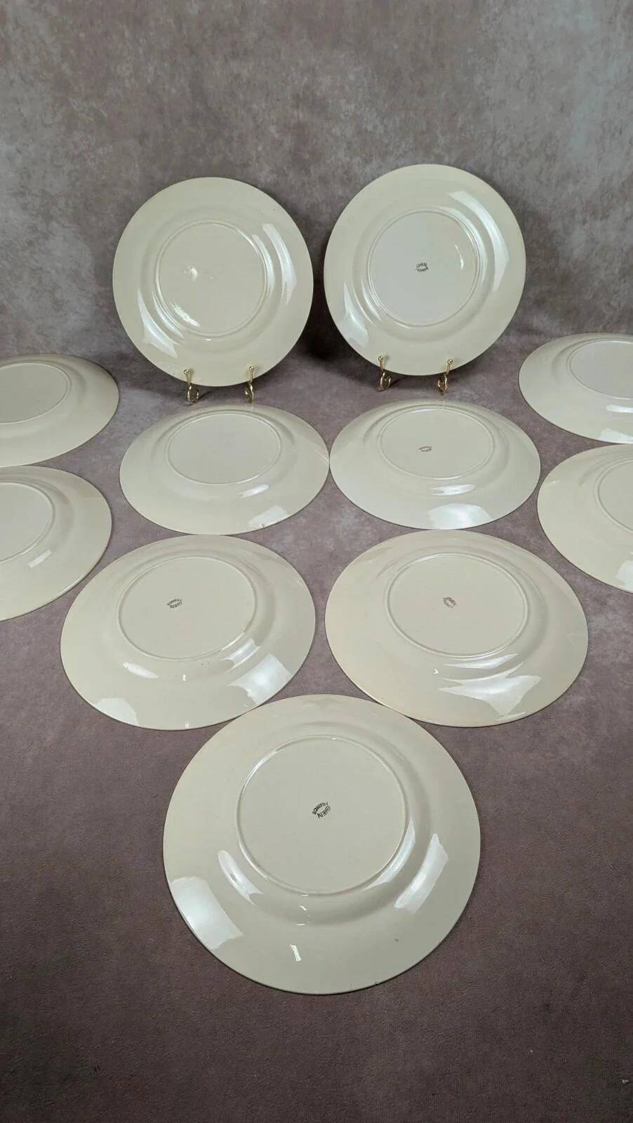 Lot de 12 assiettes plates Gien