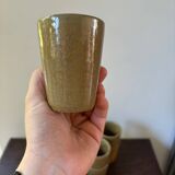 12 gobelets en grès émaillé Digoin vintage