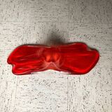 Red translucent blown glass bowl / centrepiece.