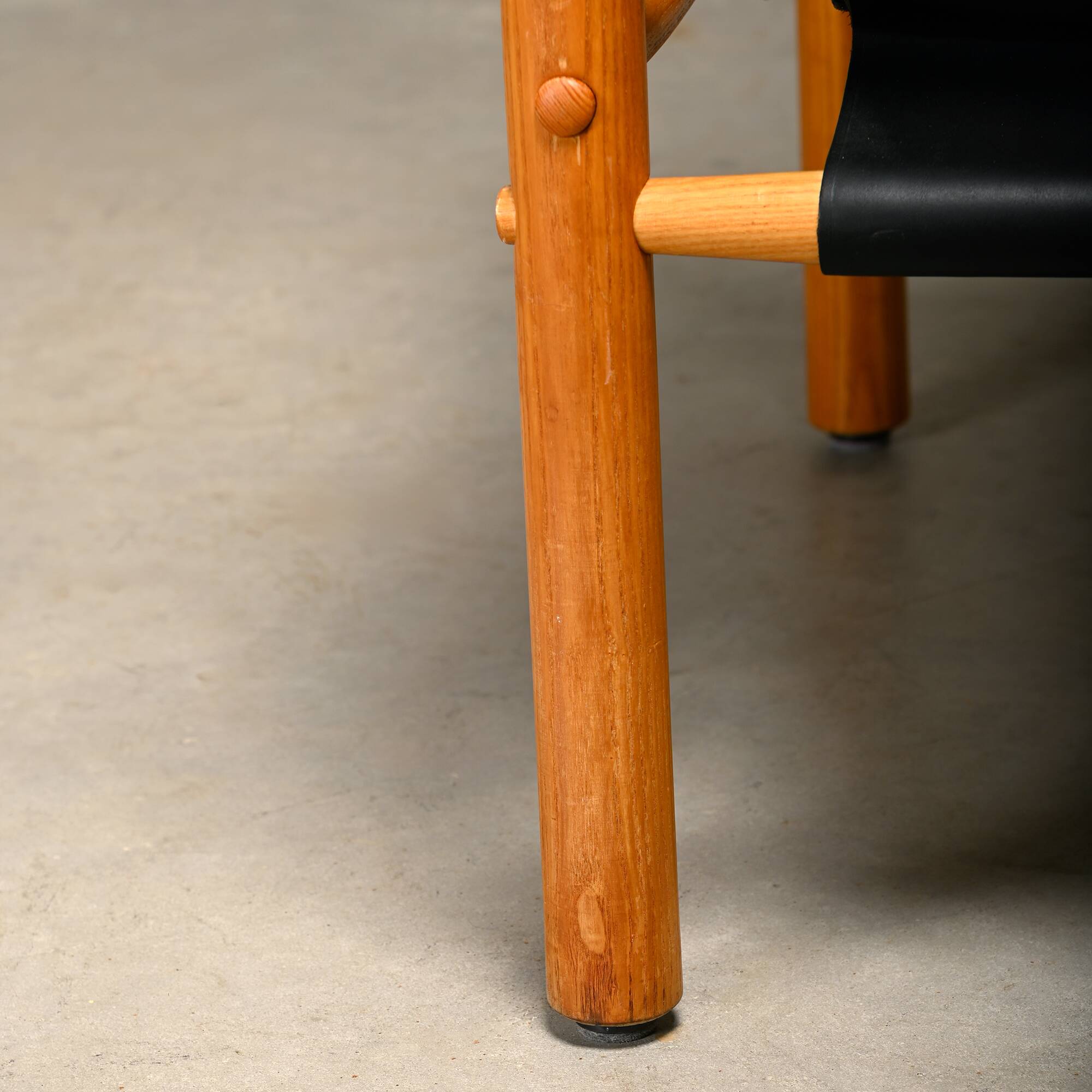 Arne Norell Sirocco Safari Lounge Chairs in Black Leather and Ash, Sweden