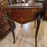 Table, drop-leaf desk "fully marquetry, Louis XV style, Period